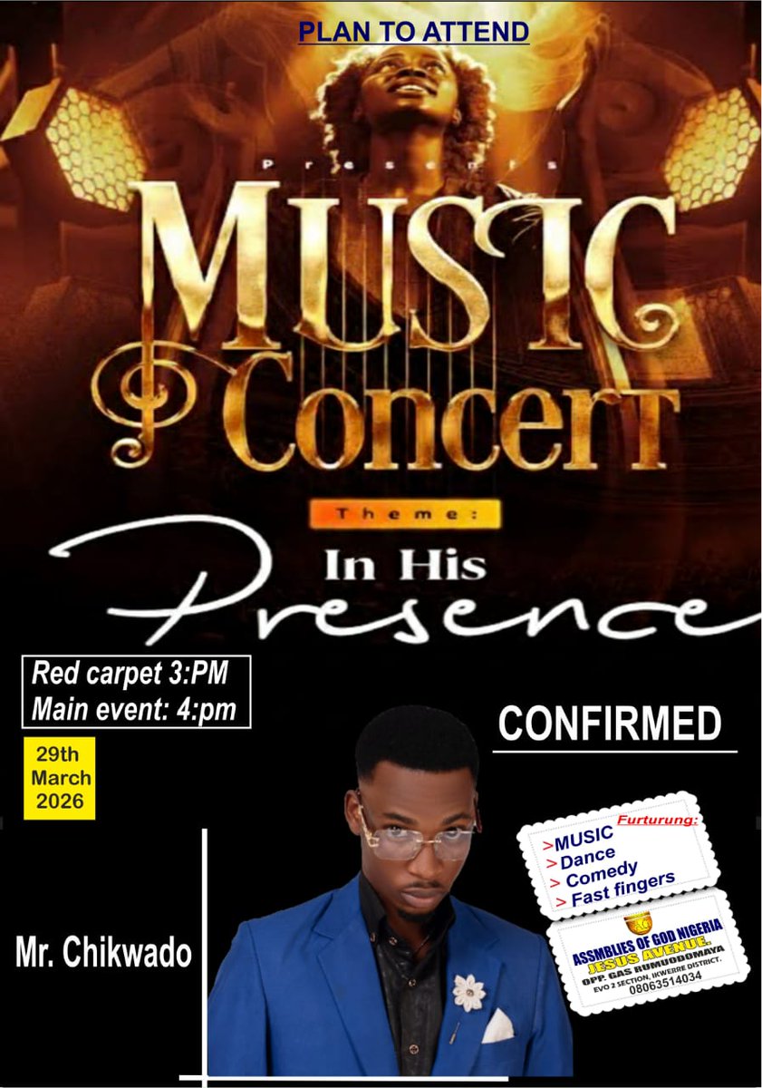 Mr_Chikwado's tweet photo. IN HIS PRESENCE, a music concert with sprinkles of laughter... 
On the 29th of march we serve premium laughter, save the date 
#fyp #mrchikwado #comedy https://t.co/q8spVVCIfS