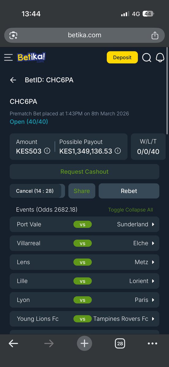 LevyKingTips's tweet photo. SGR ya 2682 odds pale Betika
SUNDAY  is for making millions 💪🤑🟢

Leo nayo lazima tufinye muindi 1.3 million🙏🙏

Lets go👉 Click here to see my selections. https://t.co/i8fl67CxPk

Load Bet code👉 VpVReA

REPOST FOR OTHERS to Get🙏🙏🙏 https://t.co/C1HSadBKZS
