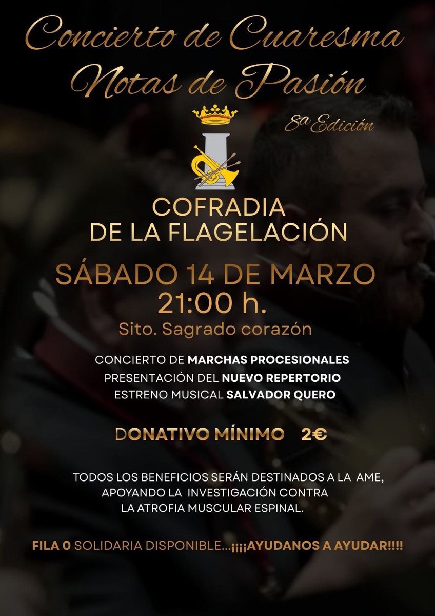 amflagelacion's tweet photo. 𝐂𝐎𝐍𝐂𝐈𝐄𝐑𝐓𝐎 | INFORMACIÓN IMPORTANTE SOBRE EL CONCIERTO DE CUARESMA DEL SABADO.

¡Compartid, cofrades! ➡️ https://t.co/OU4E3x8T9U