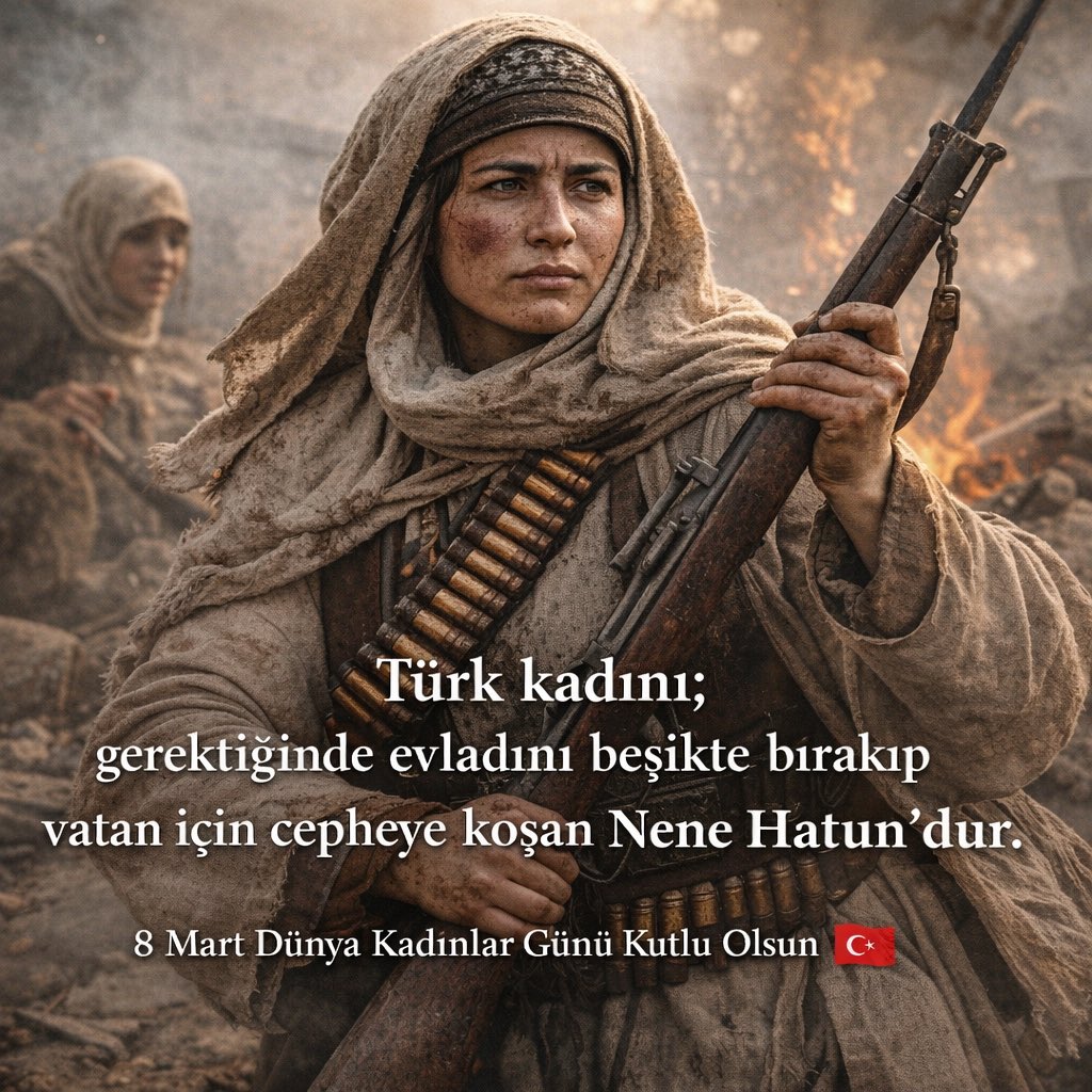 Bu millet tarih yazarken
kadınlar sadece izleyen değil. 

Nene Hatun’dan Kara Fatma’ya,
şehit annelerinden bugün hayata omuz veren tüm kadınlara…

Türk kadını bu milletin onuru, direnci ve geleceğidir.

8 Mart Dünya Kadınlar Günü kutlu olsun 🇹🇷
#8MartDünyaKadınlarGünü #8Mart
