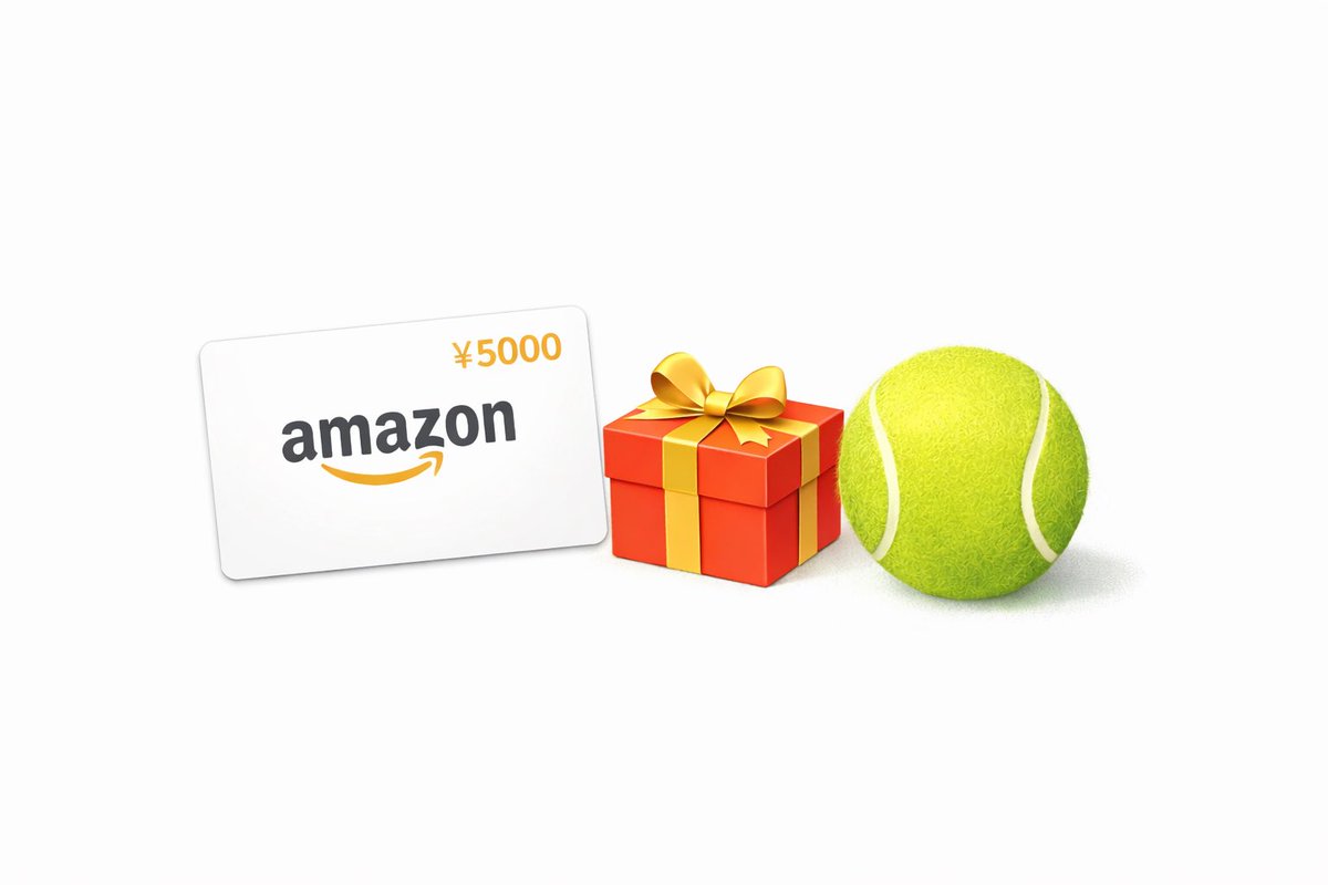 teniteninet's tweet image. 🎾フォロワー5000人突破🎾  

感謝を込めて  
Amazonギフト券5000円分をプレゼント🎁

【応募方法】  
①このアカウントをフォロー  
②この投稿をリポスト  

締切：3月15日（日）  

※当選者にはDMでギフトコードをお送りします  

当たったらテニスグッズでも買ってください🎾  
#テニス