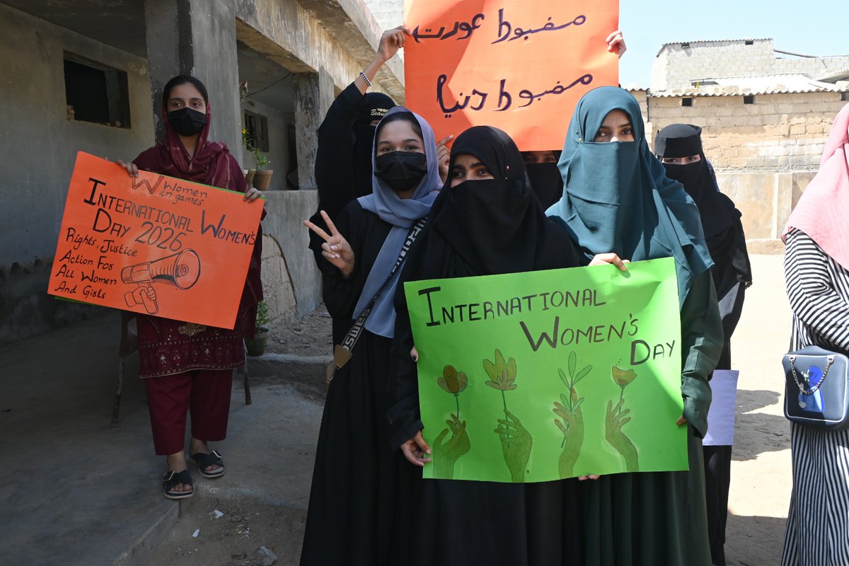 tunio_km's tweet photo. On #InternationalWomensDay 2026, PFF  &amp; DevCon Youth held “Give to Gain – Women Leading Sustainable Change” at Muhammad School, Awami Colony. a total of 50 participants joined a peace walk and 70 plants were distributed to promote women’s leadership in environmental action. 🌱 https://t.co/91t5ASuTmn