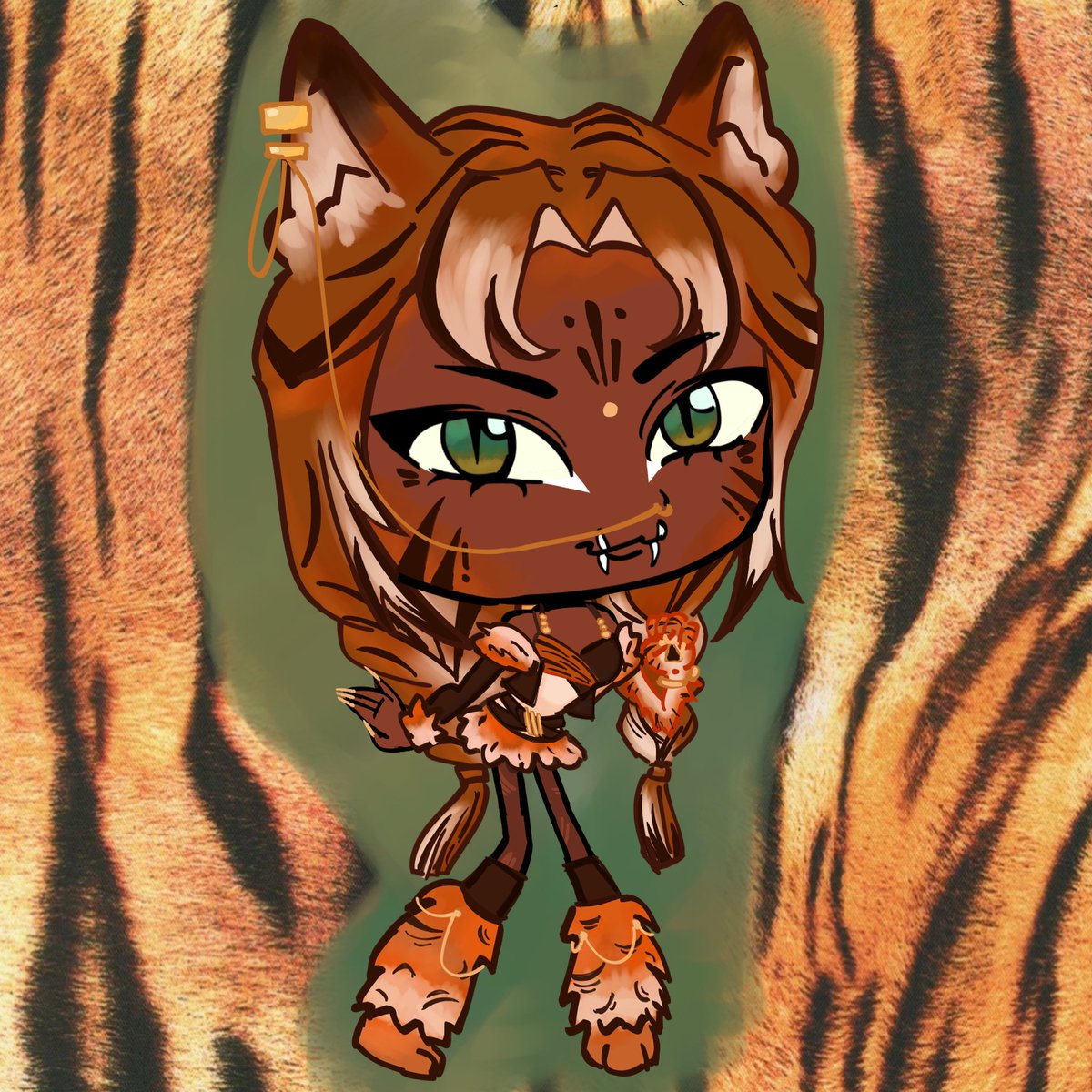 rascaltherosy's tweet photo. drawing fan sym skins/concepts as chibis (2/?) #symmetra 
@cacidrel - were-tiger symmetra https://t.co/5jKimW5ajO