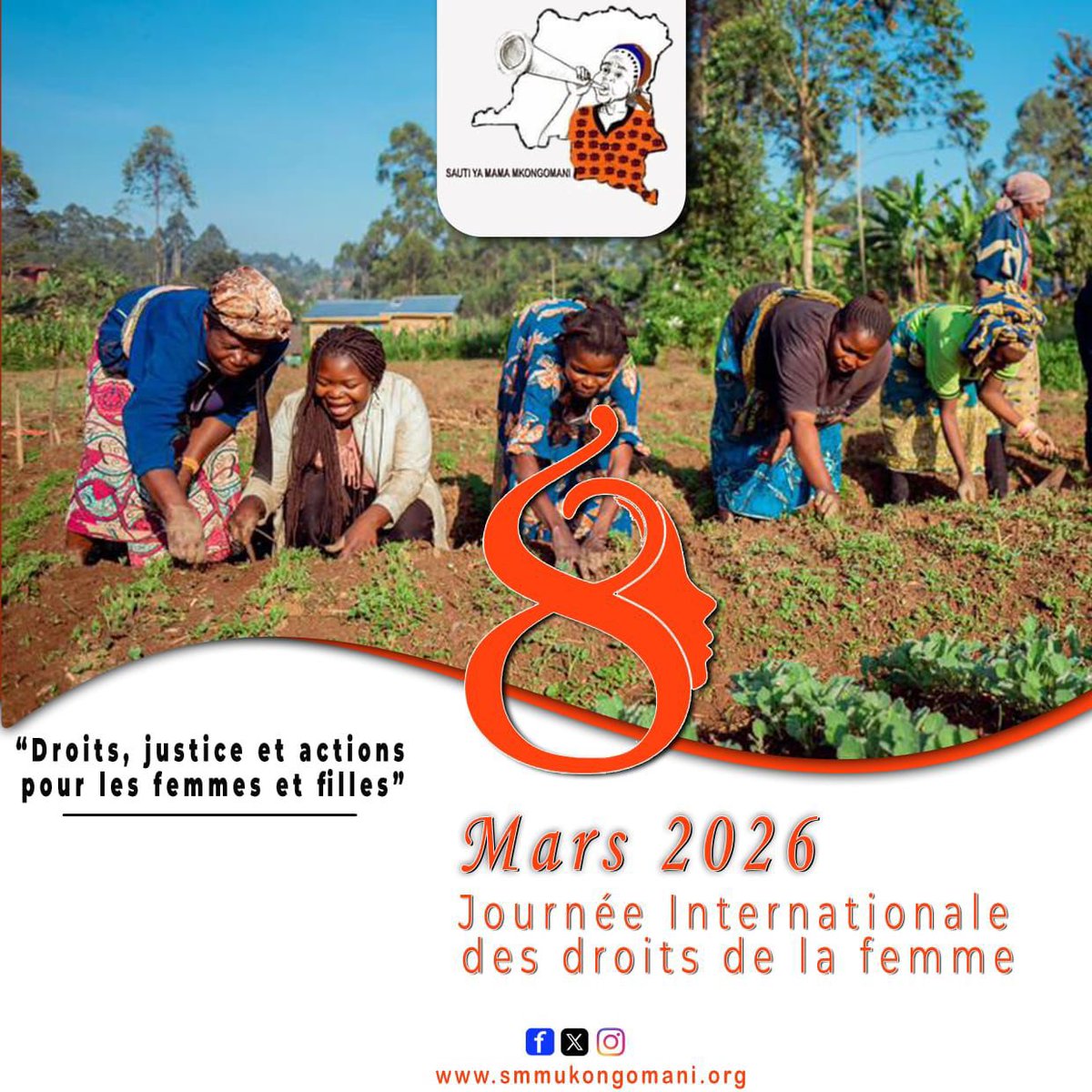 SMMukongomani's tweet photo. #JIF2026 , nous saluons la force et la résilience des femmes. Ensemble, poursuivons la lutte contre les VBG et les discriminations.
Les droits des femmes sont des droits humains.
#DroitsDesFemmes #Justice #Action #Femmes #Filles #Onufemme #Care #SMM #WPHF #SNH https://t.co/7e7LtkgeEN