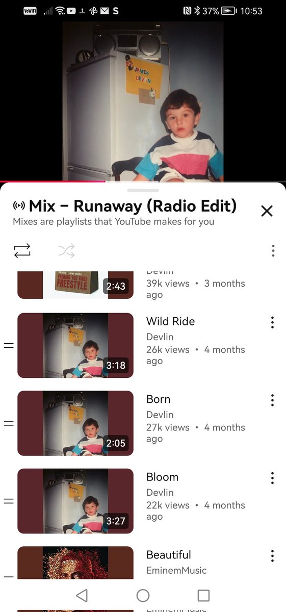 Not listened to much music lately....
This is my YouTube compilation 🙌
<a href="/Eminem/">Marshall Mathers</a> is the first track that is not <a href="/DevlinOfficial/">Devlin</a> 👊 total respect for mentioning <a href="/GretaThunberg/">Greta Thunberg</a> in your freestyle man ✌️