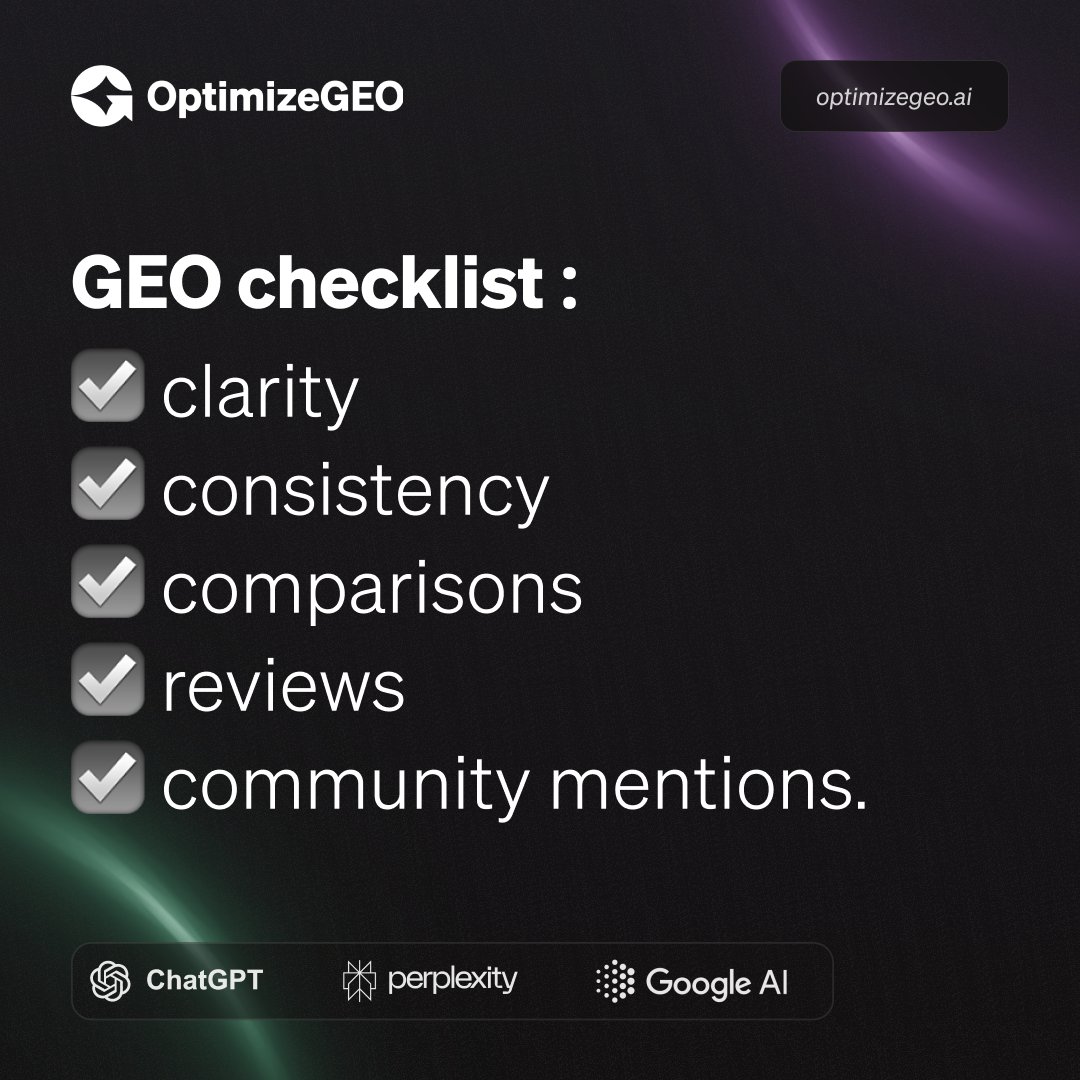 OptimizeGEO tweet media
