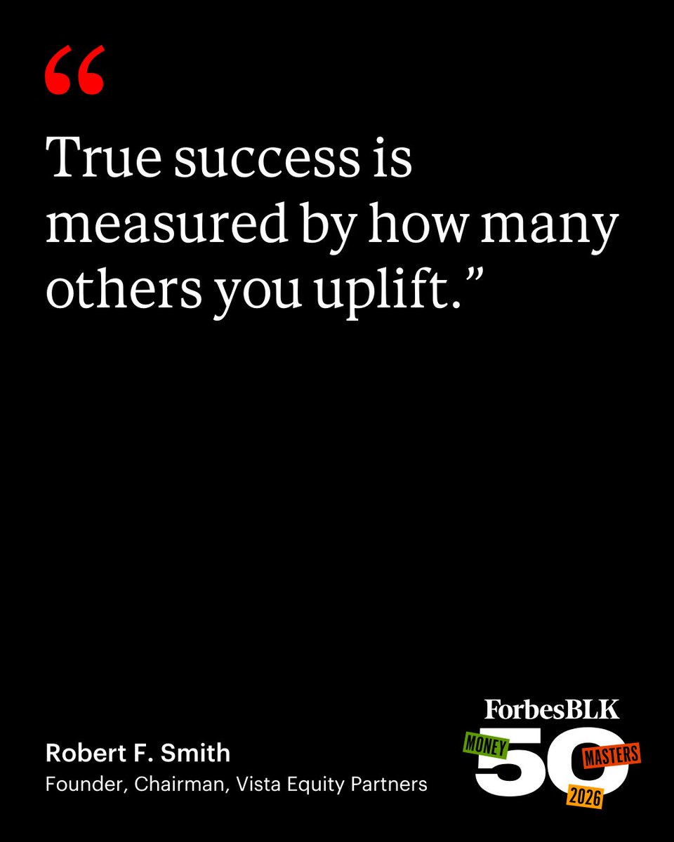 In 2000, Robert F. Smith founded Vista Equity Partners, the largest Black-owned private equity firm in the United States, currently with roughly $100 billion in assets. 

See the full #ForbesBLK50: Money Masters list: 
forbes.com/sites/jabariyo…