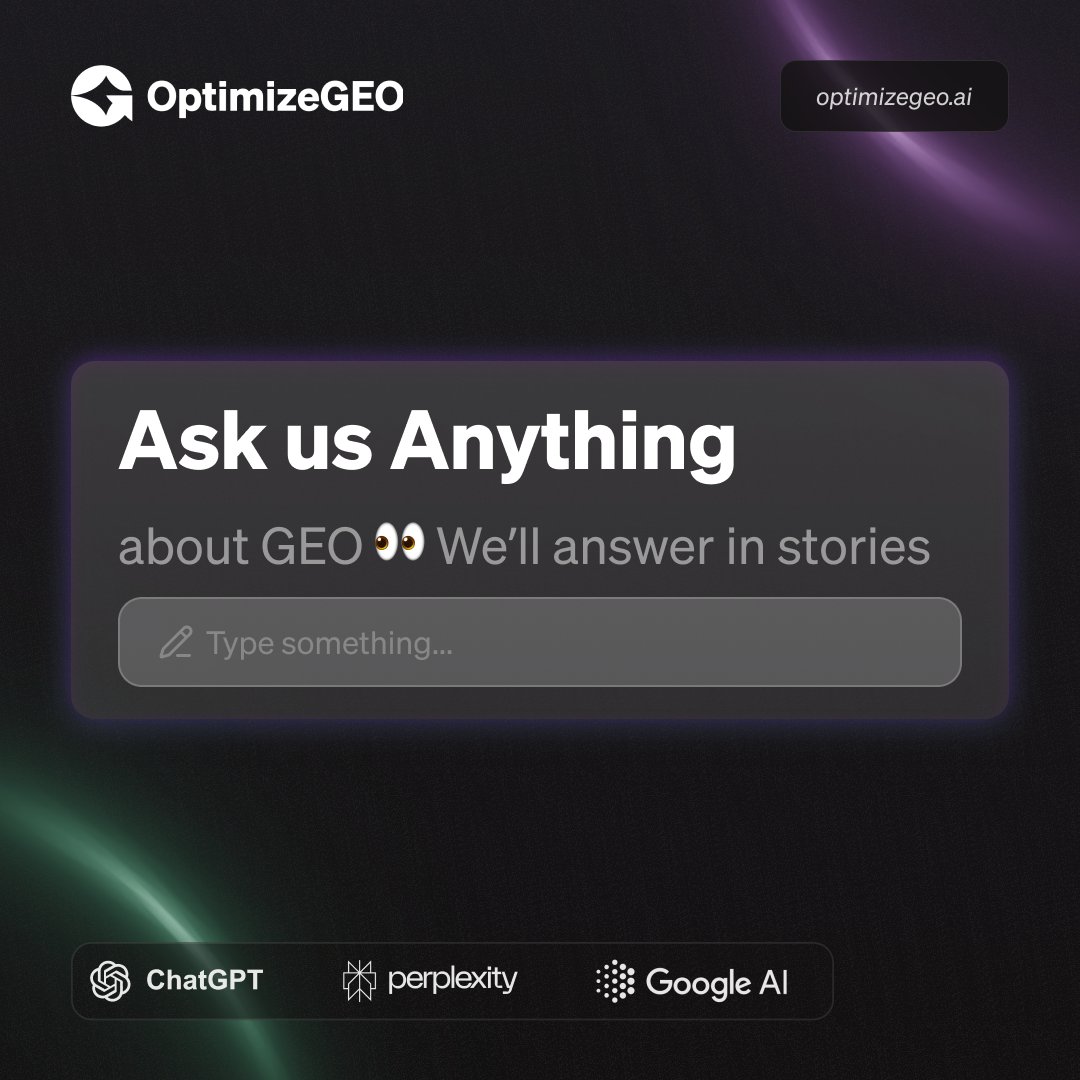 OptimizeGEO tweet media