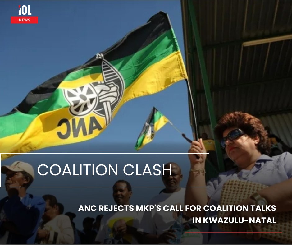 IOL's tweet image. The ANC’s national leadership has rejected the Umkhonto weSizwe Party’s call (MKP) to topple the IFP-led Government of Provincial Unity (GPU) in KwaZulu-Natal.
#news #ANC #national #leadership #MKParty #IFP #GPU #KwaZuluNatal 
Read on tinyurl.com/3ywpsahu