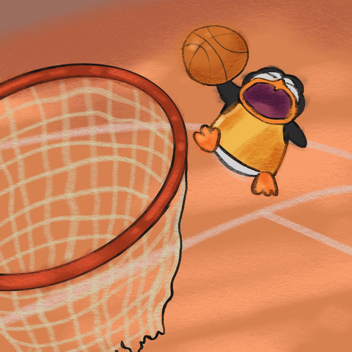 Octo0x's tweet photo. Penguin slam dunk 😉 https://t.co/VfxuJ0Vqcv