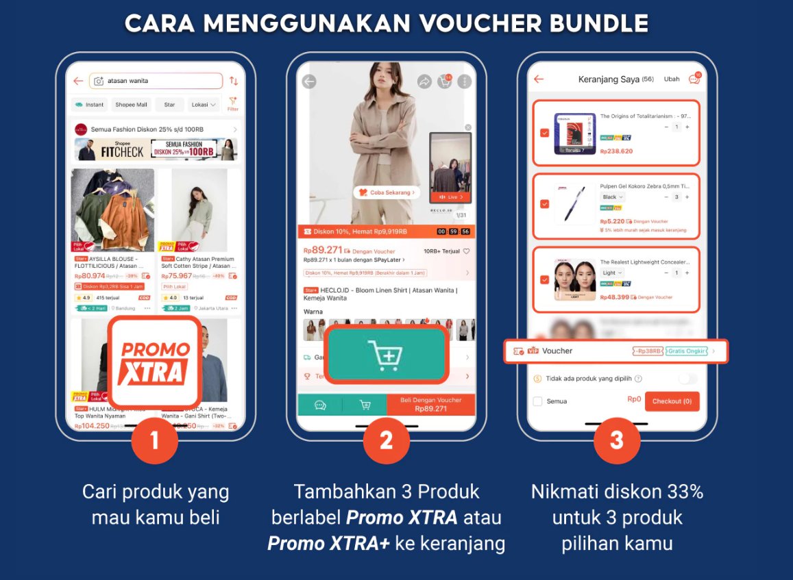 alole254's tweet photo. cara hemat belanja di shopee ternyata simpel. pilih produk promo xtra, masukin 3 barang ke keranjang, langsung kepotong diskonnya.
#ShopeeMidnightSaleMalamIni https://t.co/nSxnRTDtXB