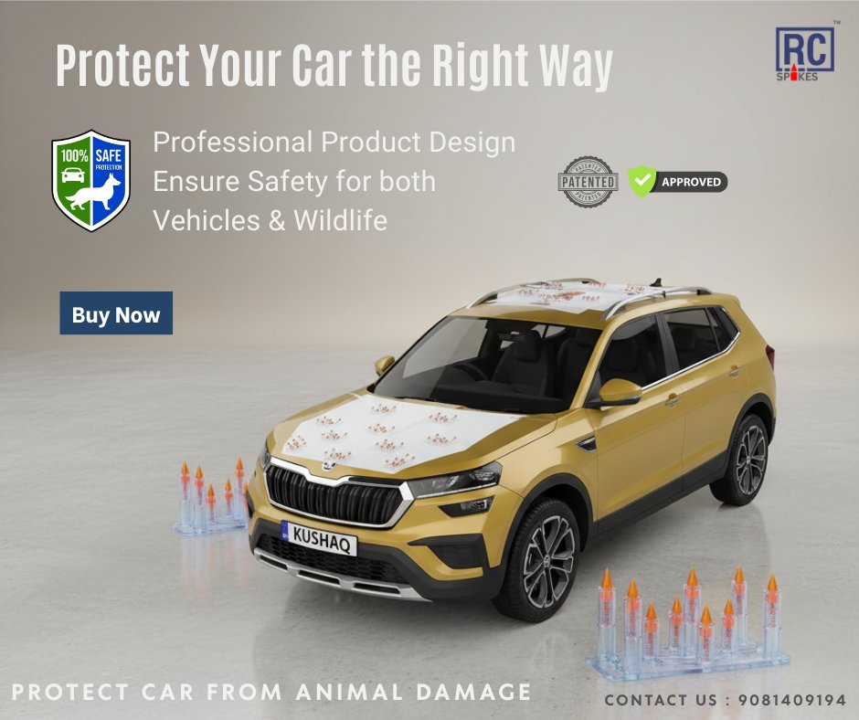 RCnetting's tweet photo. At RC Spikes, we believe car protection should be smart, safe, and practical.

✔ Humane deterrent
✔ Paint-safe design
✔ Durable construction
✔ Easy to use

A reliable solution trusted by car owners across India.

#RCSpikes #CarProtection #AutoAccessories #VehicleCare https://t.co/Kf5CX0kFN1