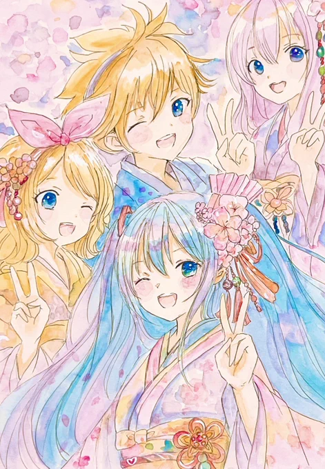 #イラスト #透明水彩 #ミクの日 #初音ミク #ファンアート