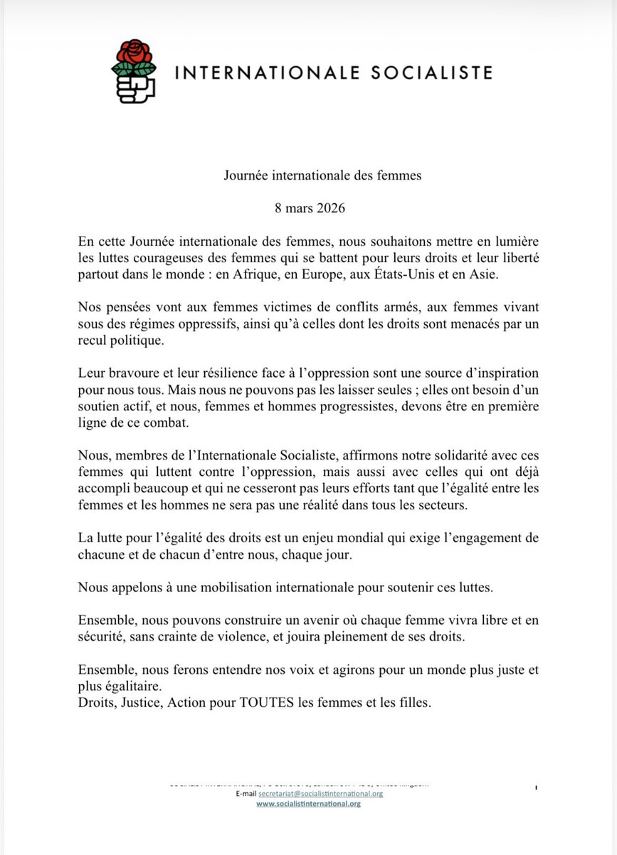 Socialist International tweet media