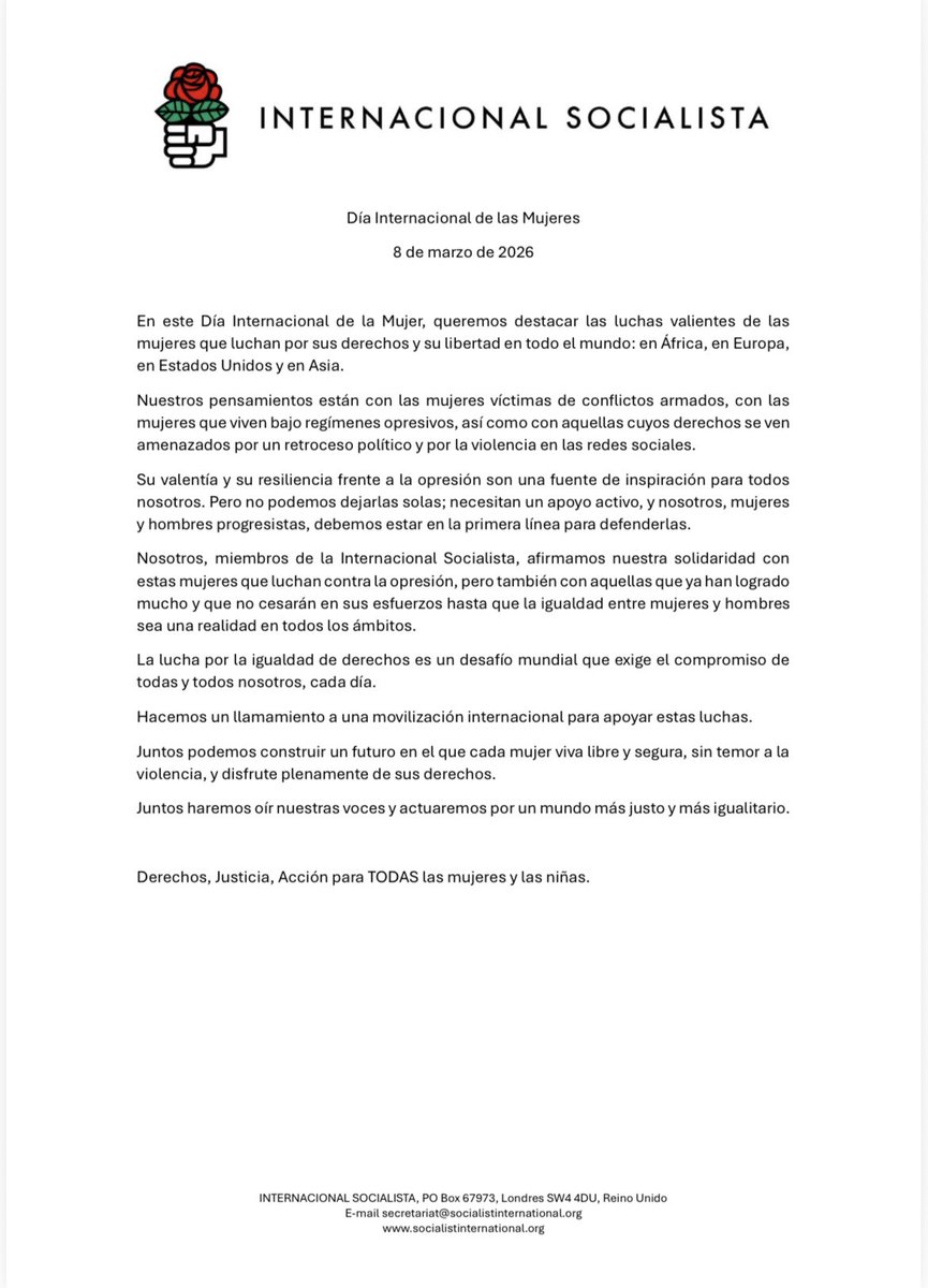 Socialist International tweet media