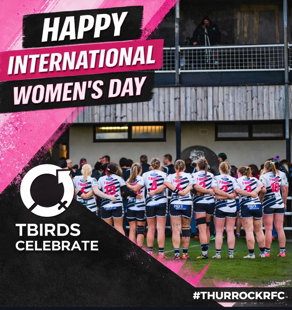 thurrockladies's tweet photo. Happy International Women’s Day 💗🏉

Today we celebrate the incredible women who make our club what it is; players, coaches, volunteers and supporters.

Inspiring the next generation and representing Thurrock with pride.

#InternationalWomensDay #TBirds #WomenInRugby https://t.co/G5fDwJa5Ex