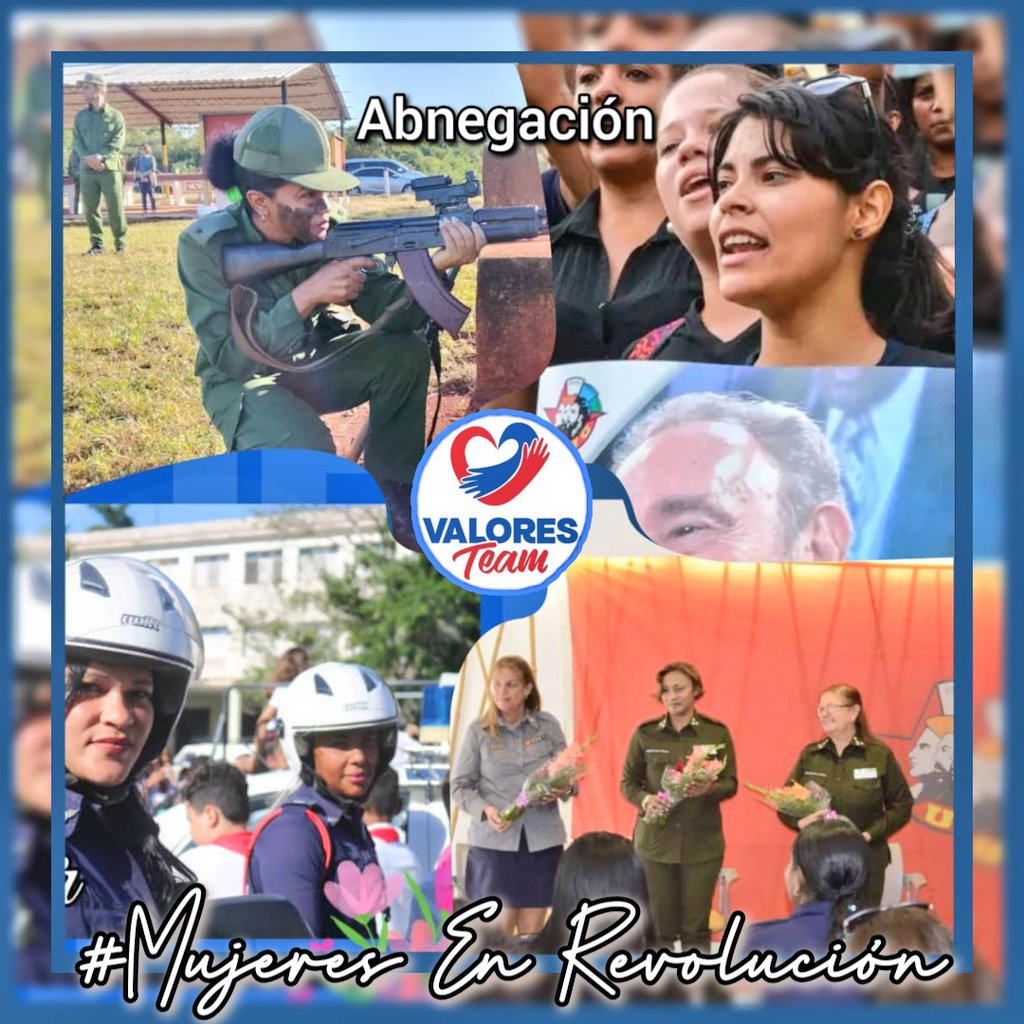 ✨️Este #DomingoEnFamilia
Felicidades💐
#MujeresEnRevolución 🇨🇺.
Son ejemplo, pureza, fuerza, valentía y determinación.
👉Maravillas que inspiran a seguir adelante. 
💪Mujeres de Patria O Muerte.
Martí y Fidel: "La palabra Mujer es tan grande como la palabra Patria"
#ValoresTeam