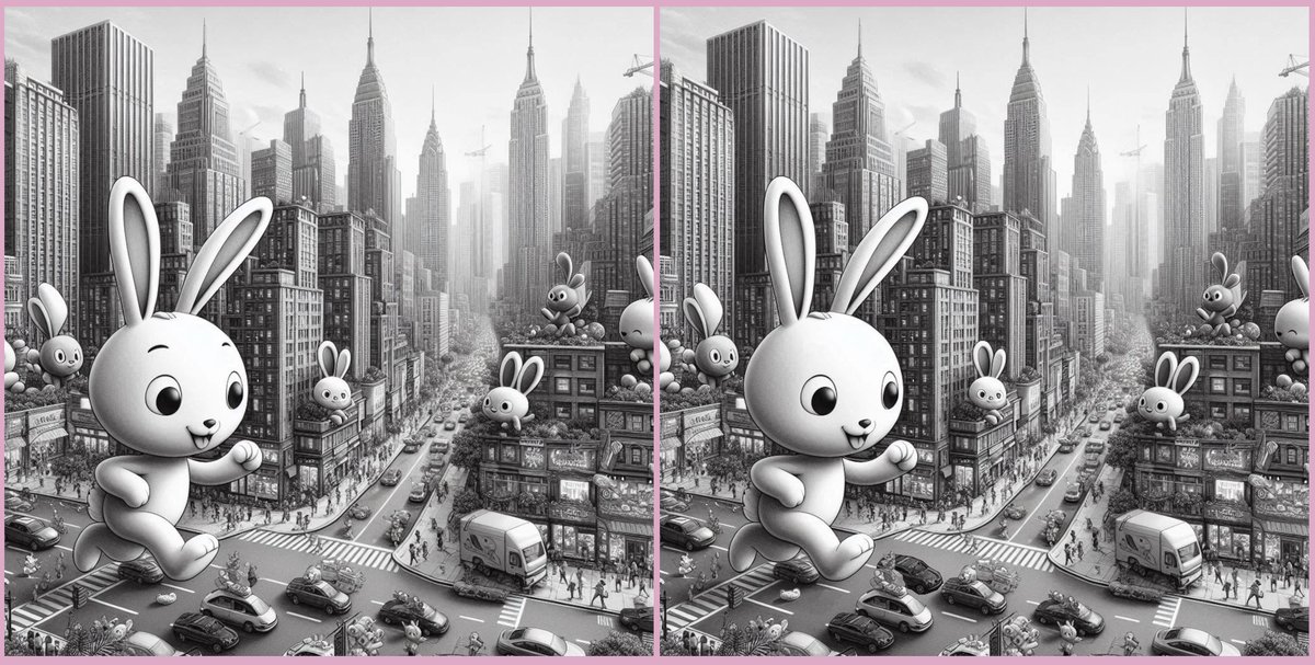 0Babilu0's tweet image. Find the 3 differences 🧐, #gmega  On Sundays too, you can do great things on @megaeth 🐰