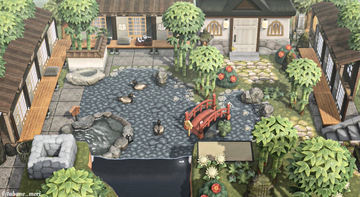 大きな池のある和の庭🎋

#acnh #あつ森