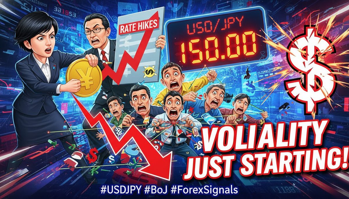 forexwebstore's tweet photo. BoJ in absolute chaos! 🇯🇵 PM Takaichi is fighting Gov Ueda on rate hikes, leaving USD/JPY traders in the crossfire. Watch the 150.00 level—volatility is just getting started. 📉

#USDJPY #BoJ #ForexSignals https://t.co/pK9bg4w09a