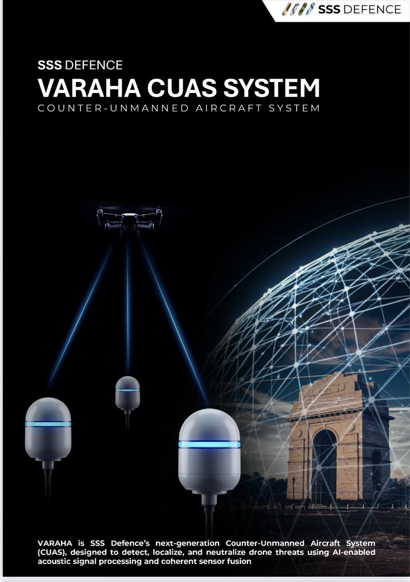 Viv_Krishnan's tweet photo. Varaha from @sssdefence is aimed to serve this very purpose. We chose acoustic detection & localization for the success it had in conflict theatres. We have hard kill in our DNA & are now starting to integrate the system with international CUAS providers for success in Hard Kill. Again no 🪛, just Indian innovation