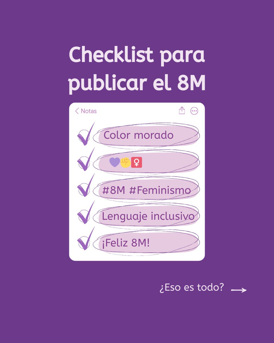 espaciofigdis's tweet photo. 💜✊♀️ Cada #8M los feeds se llenan de morado y hashtags.
La igualdad no se consigue con posts bonitos.
📣El #feminismo que transforma se hace con acciones: revisar privilegios, cuestionar "lo normal", señalar el machismo, repartir los cuidados, escuchar más y hablar menos... https://t.co/eHPFTzqp9y