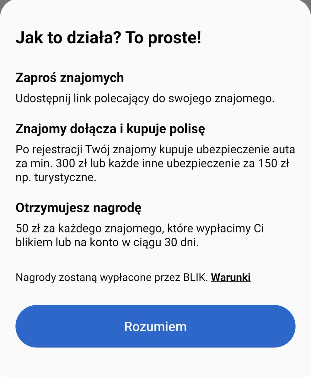 OLOClever's tweet photo. Znajomy potrzebuje ubezpieczenia? 👀

Wyślij mu zaproszenie do OLO Clever i odbierz nawet 500 zł za skuteczne polecenia 💸.

Znajomy: Odbiera kartę podarunkowa (50 zł) przy zakupie polisy - promocja 🛍️

Win-win

Sprawdź zakładkę „Polecenia” w aplikacji i odbieraj nagrody. https://t.co/iL9DaNJjGd