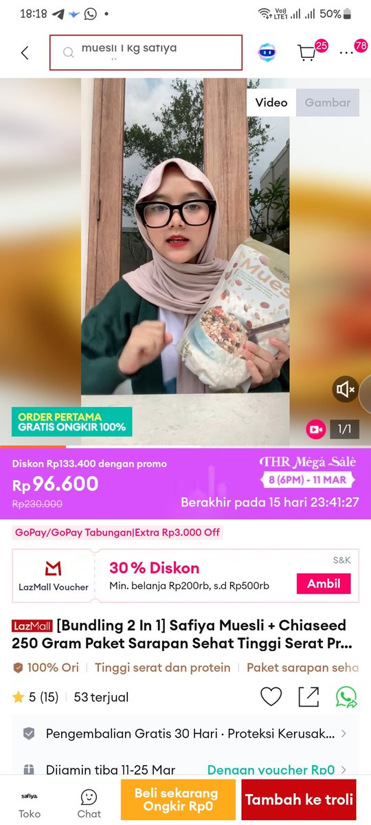 Jujur THR paling bikin bahagia tahun ini malah dari Lazada 🤭 Voucher Bonus sampai 1.447 Juta di Lazada THR Mega Sale, auto kalap 

lazada.co.id/products/i8085…