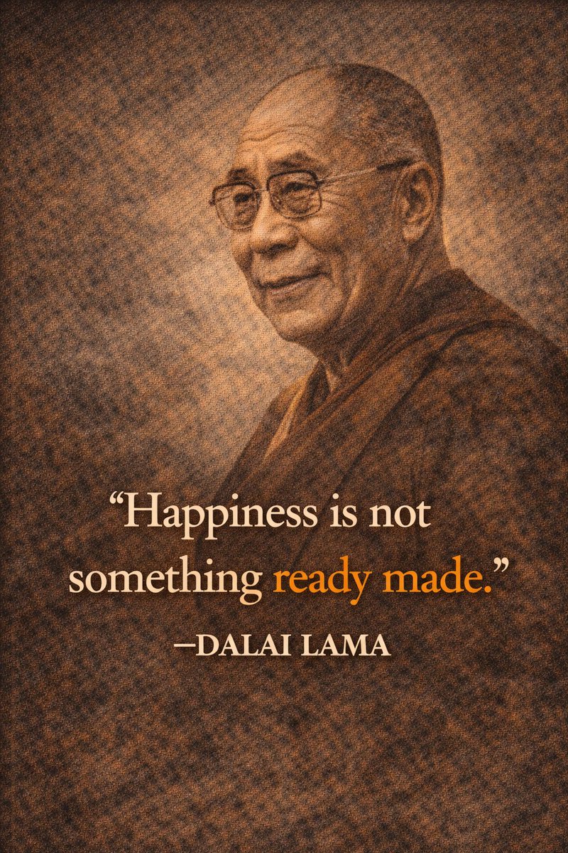 This teaches that happiness is not passively discovered or given by circumstances. It is intentionally cultivated through compassionate choices, disciplined thoughts, and meaningful actions that gradually shape inner peace and lasting fulfillment.