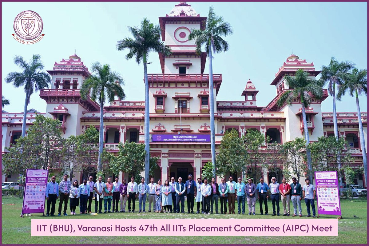 IITBHU_Varanasi's tweet photo. IIT (BHU), Varanasi hosted the 47th All IITs Placement Committee (AIPC) Meet, bringing together 29 delegates representing 19 IITs, from March 06 to 08, 2026, to strengthen the internship and recruitment ecosystem across the IIT system.

The meet commenced with an address by the Hon’ble Director of IIT (BHU), Varanasi Prof. Amit Patra, who highlighted the growing role of the start-up ecosystem, the importance of incorporating more hands-on practice in academic curricula, and the invaluable contribution of alumni networks in strengthening institutional reputation.

The welcome address was delivered by Prof. S. K. Shrivastava, Co-Convener AIPC and Coordinator TPC IIT (BHU), Varanasi who greeted the delegates and expressed the institute’s commitment to fostering meaningful collaboration among IITs.

Prof. K. P. Sarwadekar, Dy. Coordinator TPC IIT (BHU), Varanasi spoke about the evolving role of AIPC as a platform that enables IITs to collectively address challenges in recruitment and internship processes. Prof. John Jose, Convener AIPC, outlined the agenda of the meeting and highlighted key focus areas for deliberation.

The highlight of the session featured student representatives, who shared the practical challenges faced by students across IITs, including concerns related to 6 month internships and instances of zero hires in certain recruitment processes.

Vote of Thanks was delivered by Dr. Surya D. Yadav, Dy. Coordinator TPC IIT (BHU), Varanasi. Beyond formal sessions, delegates explored Varanasi’s spiritual heritage through visits to the Kashi Vishwanath Temple, the mesmerizing Ganga Aarti, and an excursion to Sarnath. The meet concluded with a reaffirmed, unified commitment to enhancing placement opportunities and student professional growth across the IIT ecosystem.

@narendramodi @dpradhanbjp @EduMinOfIndia @CMOfficeUP @PIB_India @paniitindia

#IITBHU #AIPC #InterIIT #Placements