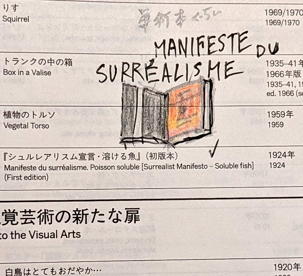 SizePad's tweet photo. アンドレ・ブルトン「シュルレアリスム宣言・溶ける魚」1924年 初版本 岡崎市美術博物館蔵と、ダリ《ひきだしのあるミロのヴィーナス》1964年 諸橋近代美術館蔵も、拝見できて感謝でした。メモ 引き出しは6ケ。把手はもふもふ。
シュルレアリスム展 大阪中之島美術館 https://t.co/KuQUEAZKyB