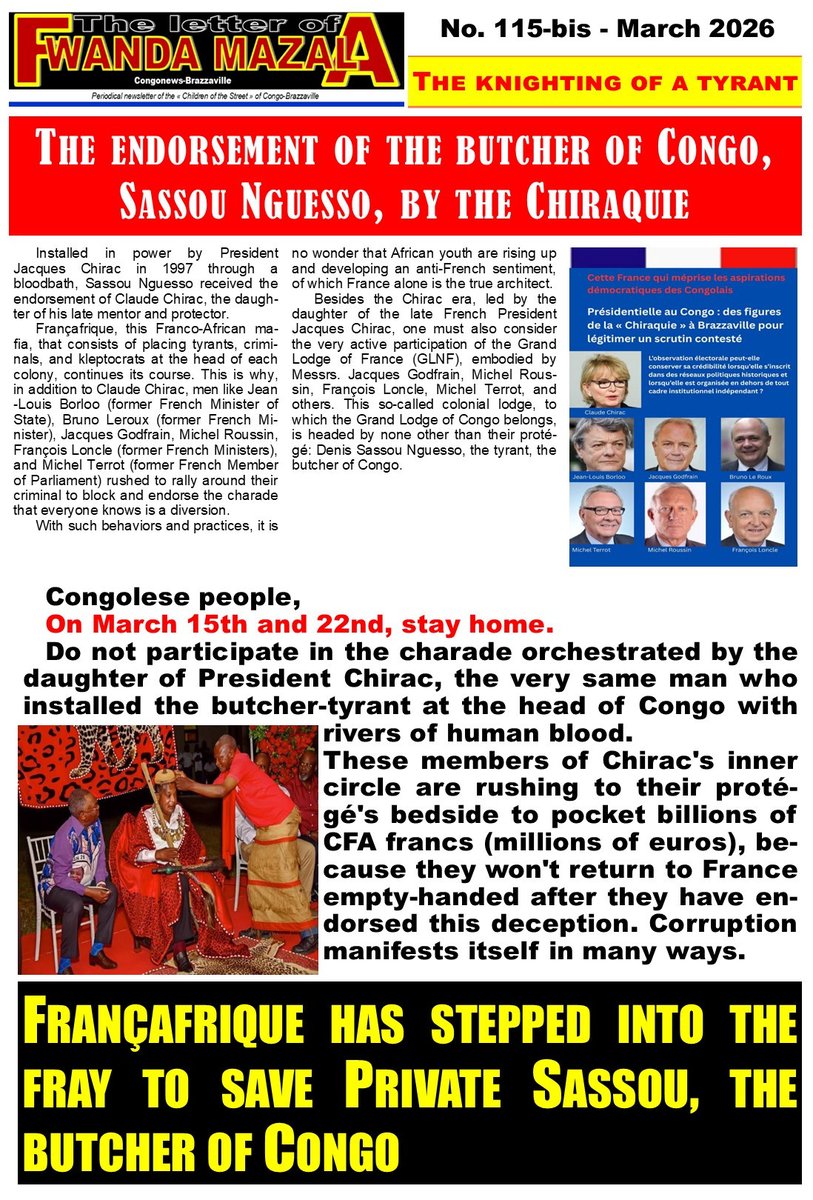 La Françafrique est montée au créneau pour sauver le soldat Sassou, le boucher du Congo