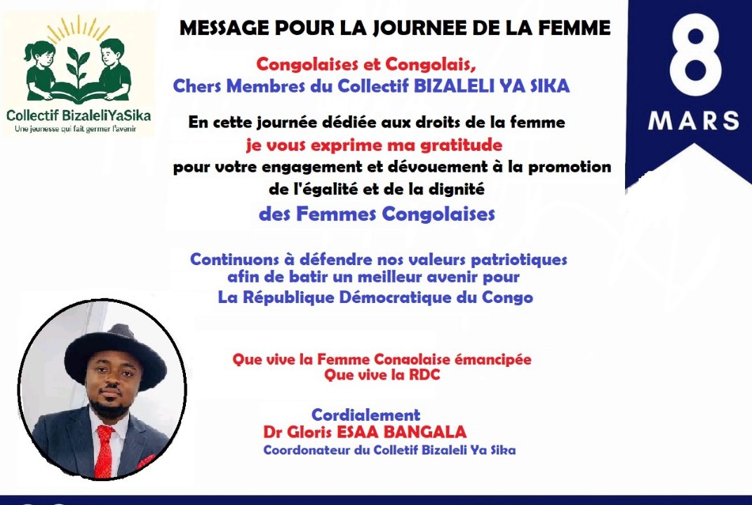 A l'occasion de la journée internationale de la femme, je tiens à exprimer toute ma gratitude envers les femmes Congolaises pour leur engagement à l'émancipation.
Total respect au champion de la masculinité positive <a href="/fatshi13/">Félix A. Tshisekedi</a>