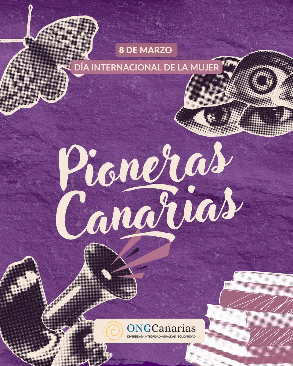 ong_canarias's tweet photo. Hoy, 8 de marzo, rememoramos algunas mujeres de Canarias que fueron pioneras. 💜♀️

Cuatro mujeres que se atrevieron a abrir caminos en campos tan diversos como la ciencia, la cultura, el deporte o la sociedad de su tiempo. 📖🏅🎶🧪 ⬇️⬇️⬇️ https://t.co/2vxvQLJAV0