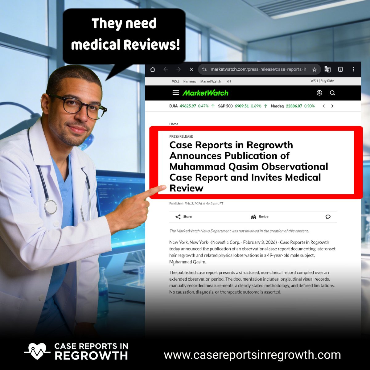 Incredible results — Muhammad Qasim’s hair growth now spans from 2mm → 20mm, and he’s grown 3cm taller in just 16 months. See the press release for details.