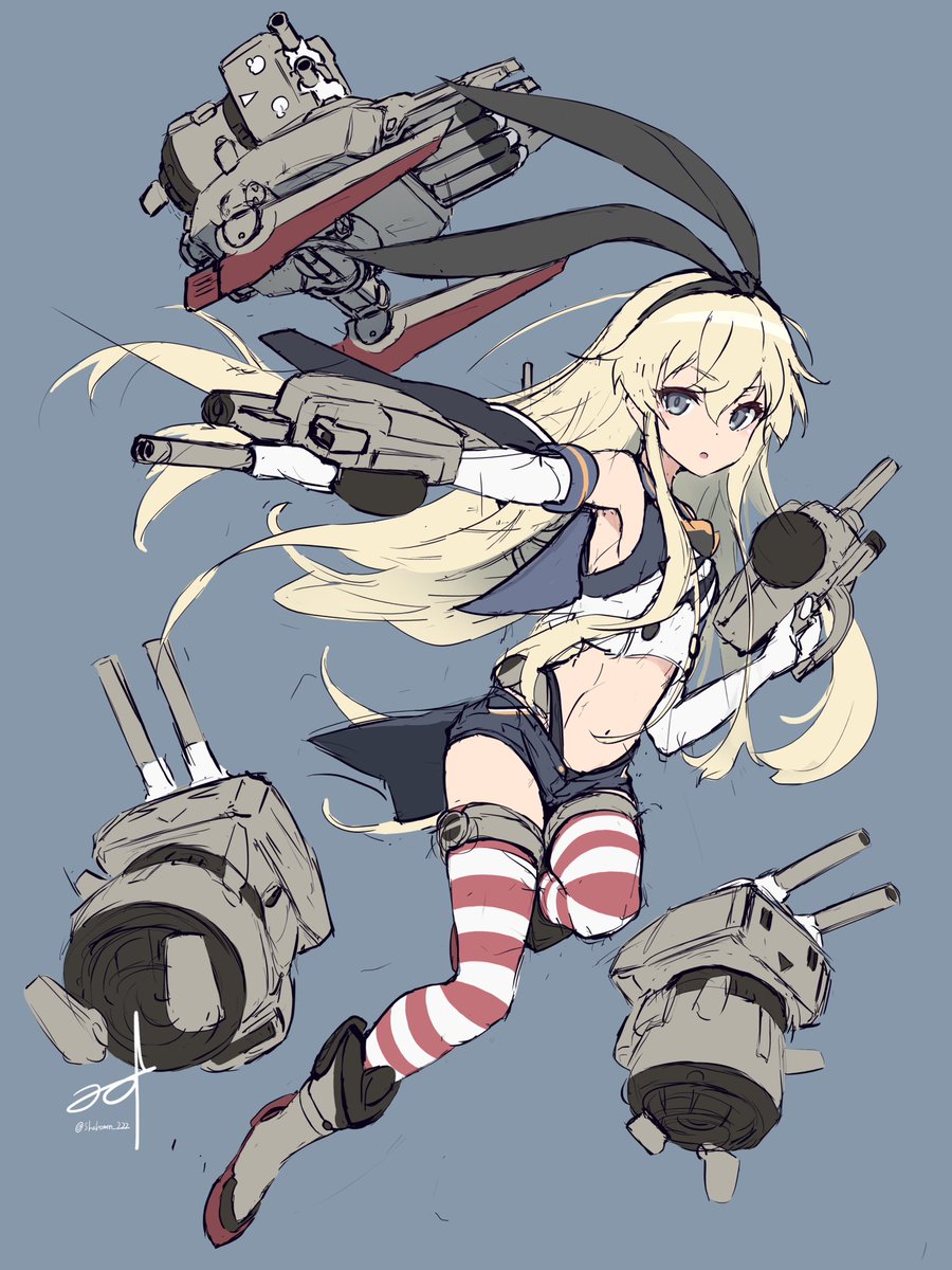 島風(艦隊これくしょん) 「アレンジ島風&amp;スーパー島風 並べるとどれがどう変形するのかわかりやすいか」|みのすのイラスト