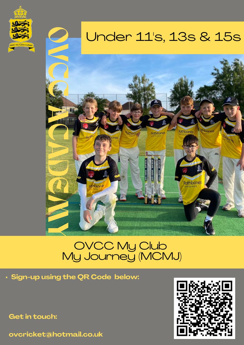 ovcricket's tweet photo. 🏏 My Club My Journey 🏏

The @BDOJersey My Club My Journey Programme is back for 2026! 🏏

@cricketinjersey are excited to announce the programme is now open to U15 players too! 🙌

Sign up for the Rathbones OVCC Academy using this link: https://t.co/vmkBfvFQSa https://t.co/yw5cNoMzrt