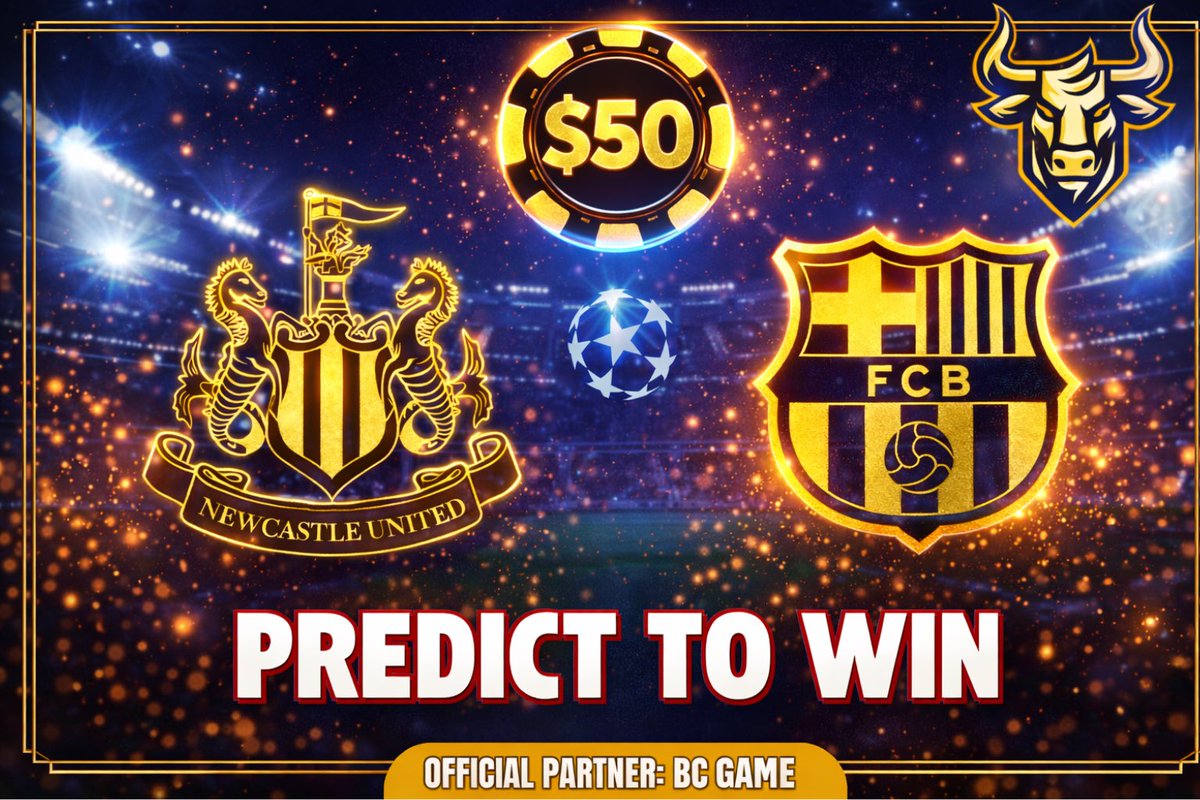 🚨 $50 GIVEAWAY - NEWCASTLE vs. BARCELONA 🚨

Predict the scoreline and win $50

Rules:
• Follow <a href="/GambleBulls/">Gamble Bulls</a>
• Like &amp; Repost
• Comment the score below 👇

💰WIN: $50 (5 Winners) 

👇Winners announced after full time! 🏆