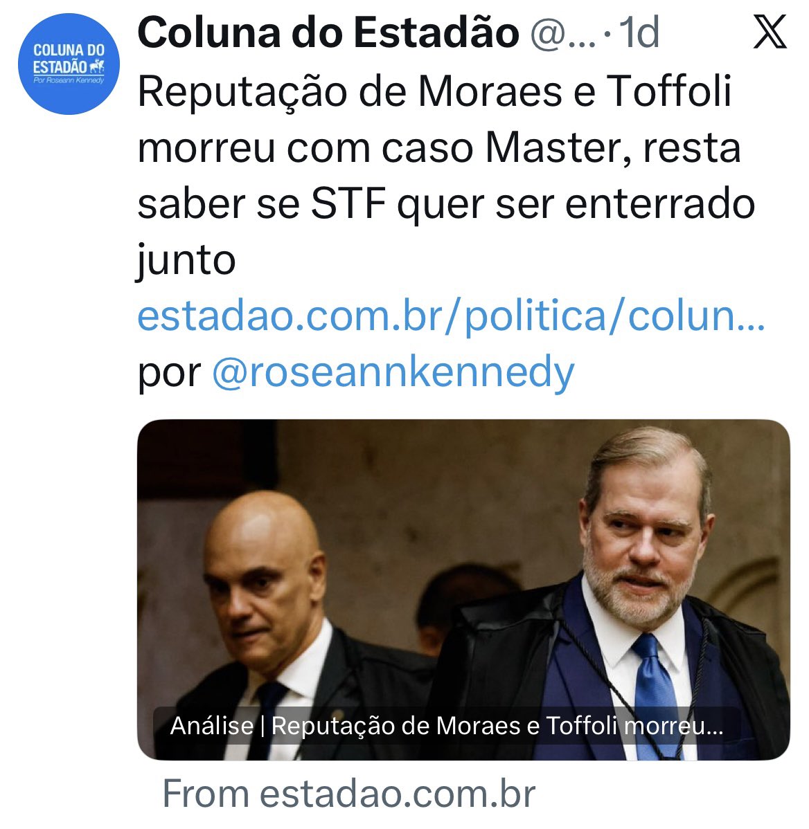 Se o STF ainda tivesse compromisso com a própria honra, já teria afastado esses dois. Mas quando a instituição protege suspeitos, o problema deixa de ser deles passa a ser do próprio STF.