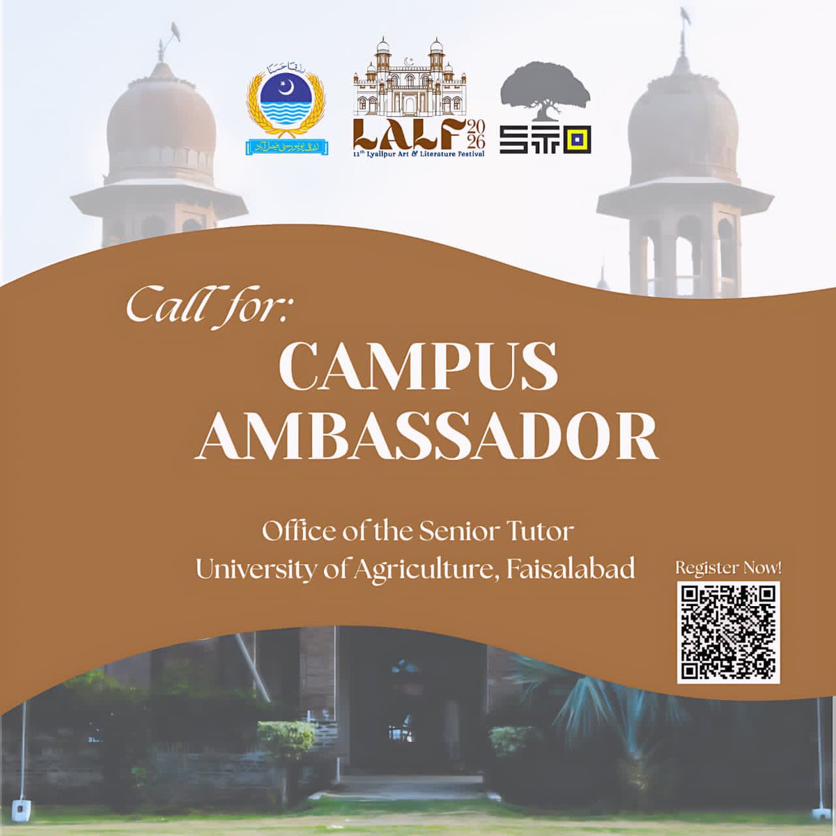 🚀 Calling all stars from other universities! 

Rep your campus at the 11th Lyallpur Art &amp; Literature Festival 2026! 🎨📚 

Note: Students of Main Campus and PARS Campus, UAF are not eligible &amp; other sub-campuses can apply.

Join the Crew through link!
docs.google.com/forms/d/e/1FAI…