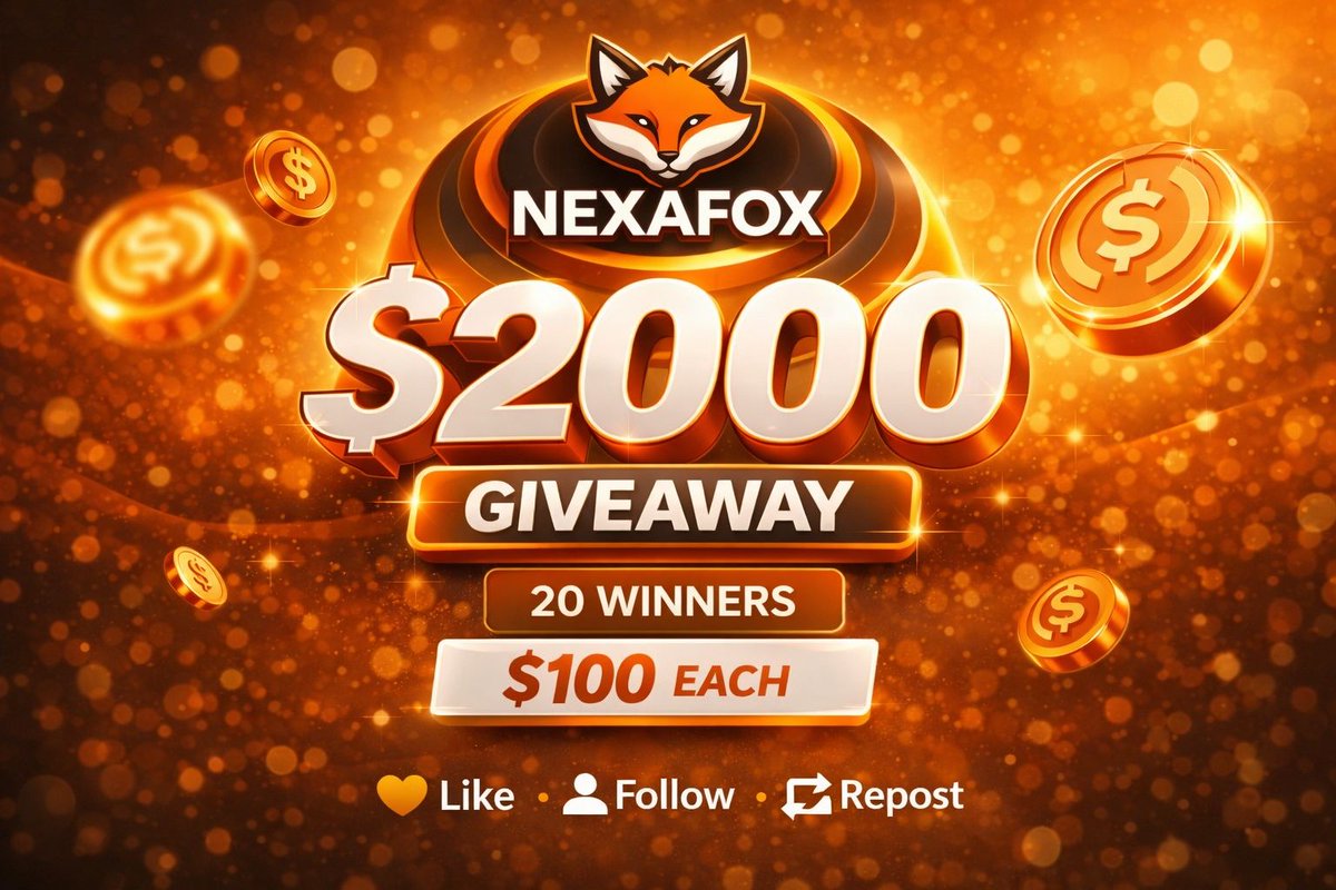 We’re back with something even bigger for the community! 🦊🔥

💰 $2000 GIVEAWAY  
👥 20 Winners  
💵 $100 Each

How to enter:  
❤️ Like this post  
🔁 Repost  
👤 Follow @nexafoxbnb

🎲 Winners will be selected randomly.

Good luck everyone! 🍀🚀  

#Airdrop #CryptoGiveaway #BNB