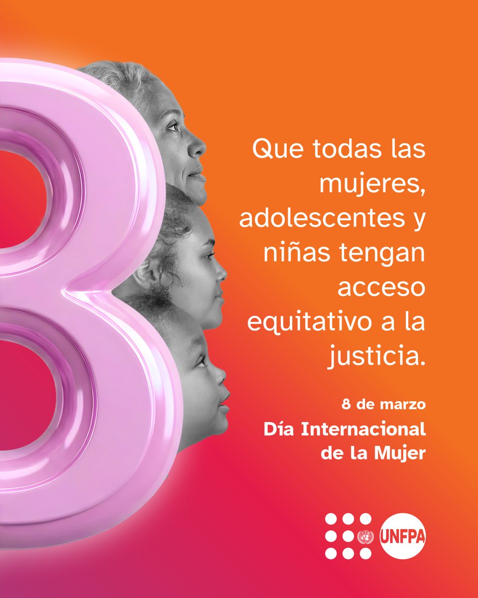 Las mujeres tienen solo el 64% de los derechos jurídicos que tienen los hombres. Al ritmo actual, cerrar la brecha tomará 286 años.

Este #DíaInternacionalDeLaMujer exigimos:  

Derechos. Justicia. Acción. Para TODAS las mujeres y niñas.

#8M2026 #IgualdadDeGénero #UNFPARD