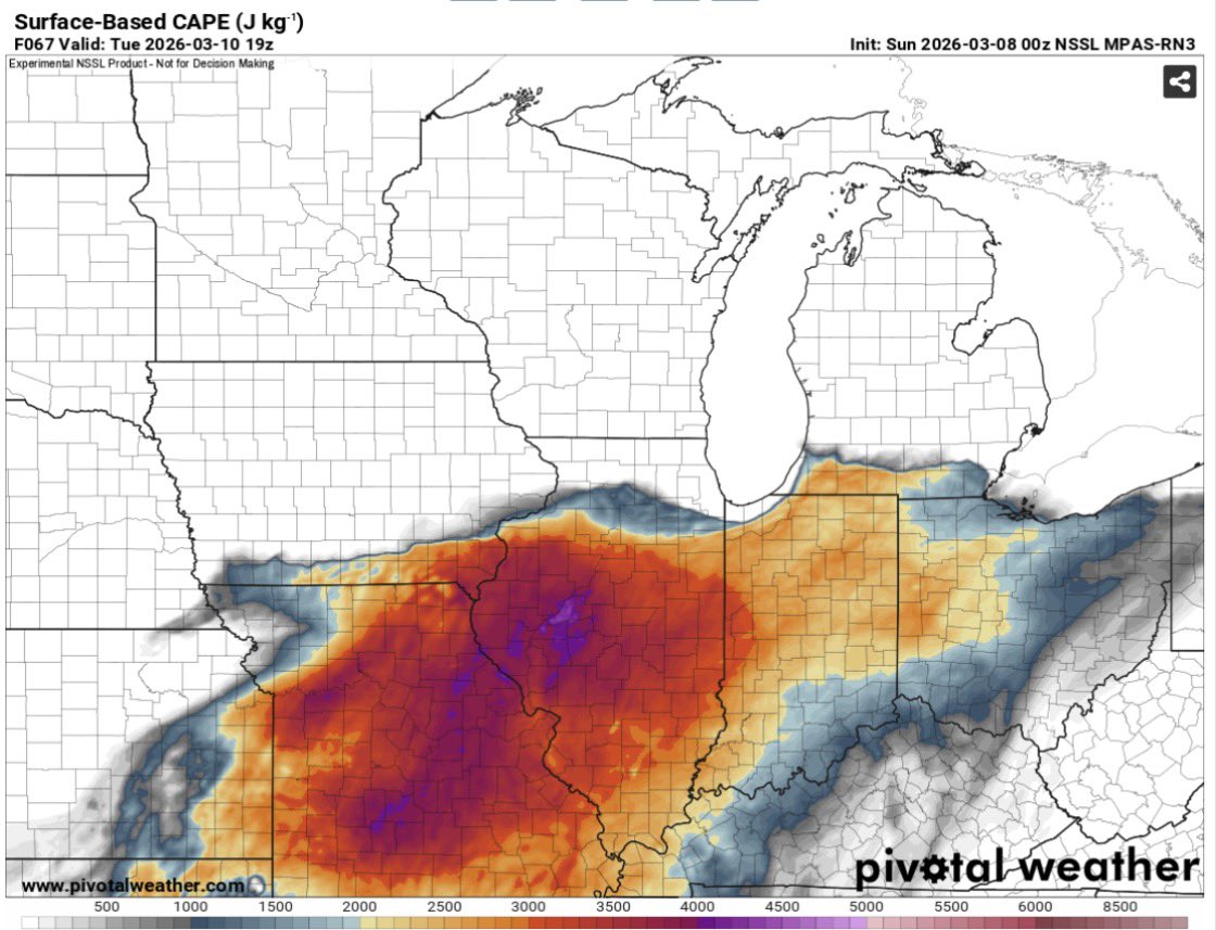 Illinois could be juiced and primed for something insane on Tuesday

All severe hazards possible…