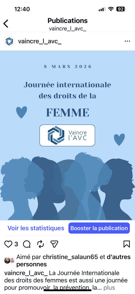 Vaincrelavc's tweet photo. La Journée Internationale des droits des femmes est aussi une journée pour promouvoir  la prévention,la sensibilisation et le dépistage à certaines maladies qui touchent fortement les femmes,notamment l’AVC qui est,en France,la 1ère cause de décès chez la femme.
#avc #femmes https://t.co/xnuy1vQKj6
