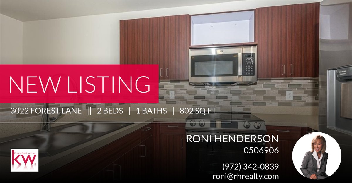 RHRealtyKW's tweet photo. 📍 New Listing 📍 Take a look at this fantastic new property that just hit the market located at 3022 Forest Lane 105 in Dallas. Reach out here or at (972) 342-0839 for more information

Roni Henderson https://t.co/aI4rUh6hW7 https://t.co/3dLm6eZv51