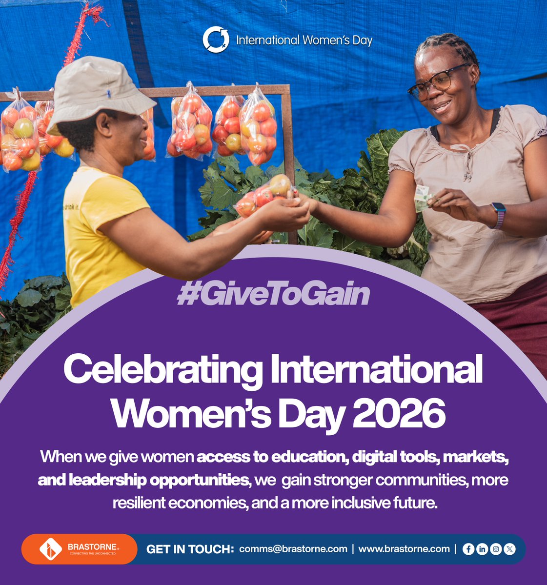 Imagine a world where every woman has the tools, opportunities, and support needed to thrive. A world where inclusion, equity, and opportunity are not aspirations, but everyday realities.

#GiveToGain reminds us that meaningful progress happens when we invest in others.