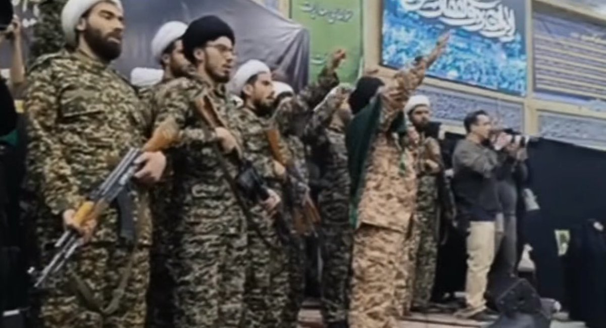 Mullahs in occupied Iran are dressing up in military outfits, waving guns and yelling Allah-o Akbar and Death to America.

Mosques in occupied Iran are hubs of terrorism.

Burn them down.

Bomb them.

They've murdered Iranians for 47 years. Get rid of every single one of them.