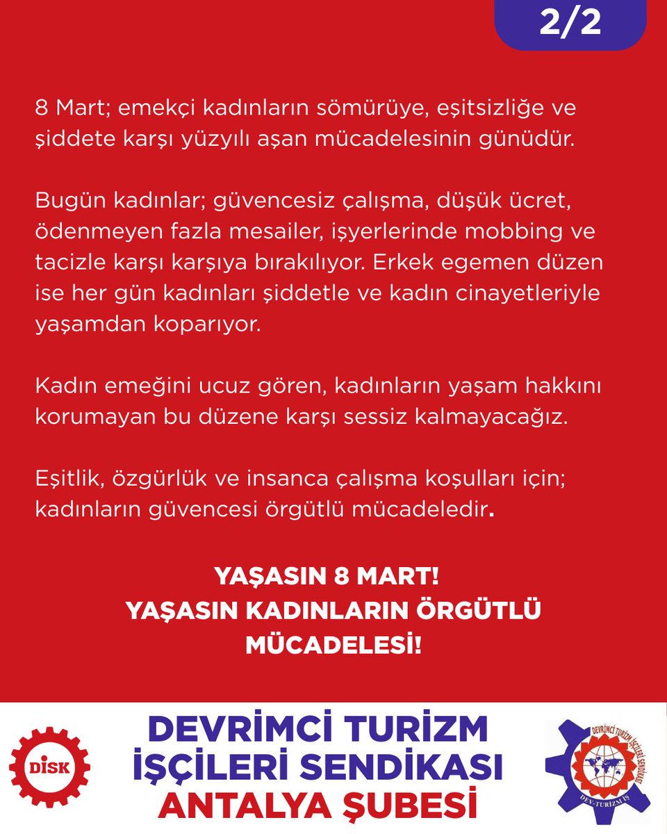 DİSK/Dev Turizm-İş Antalya tweet media