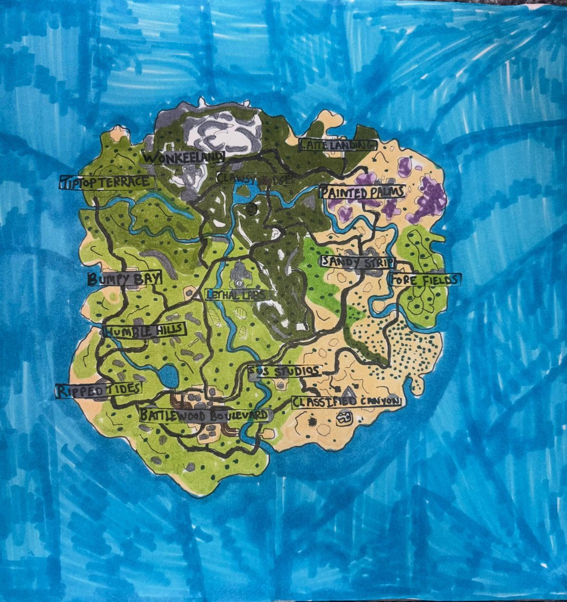 FNBR map updates hand drawn tweet media