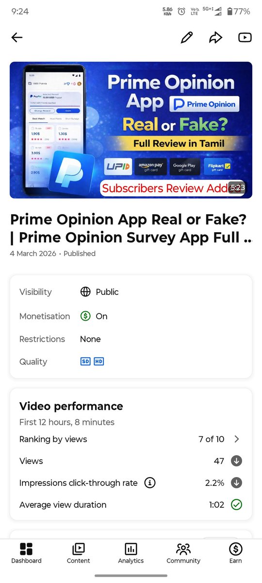 money_tg07's tweet photo. @TeamYouTube Hello,my YouTube channel “TG KABILAN MONEY EARNING” was terminated for spam/deceptive practices. My content reviewed apps from the Google Play Store and explained whether they are real or fake to help viewers avoid scams. My intention was only educational.
Sample👇 https://t.co/0g4Fp5H8ZJ